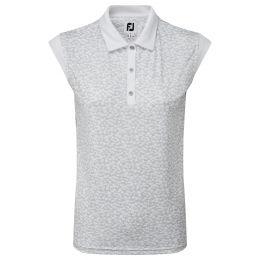 FootJoy Print Interlock dámské golfové triko, šedé/bílé