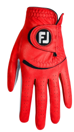 FootJoy Spectrum pánská kožená golfová rukavice, červená, levá