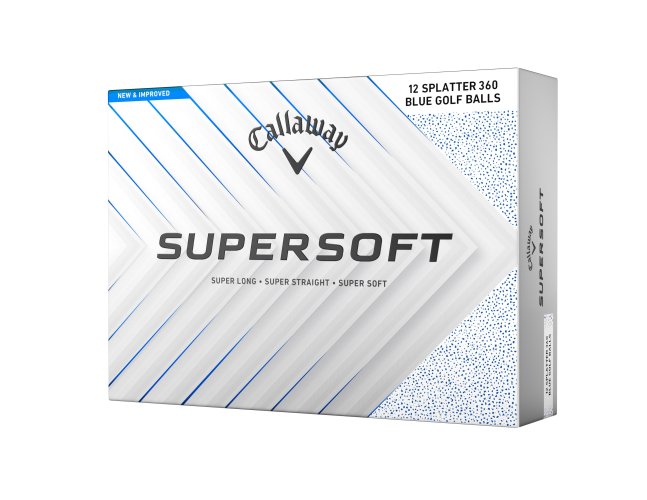 Callaway Supersoft 25 Splatter 360 Blue golfové míče - bílé 12 ks