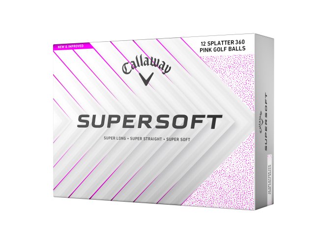 Callaway Supersoft 25 Splatter 360 Pink golfové míče - bílé 12 ks