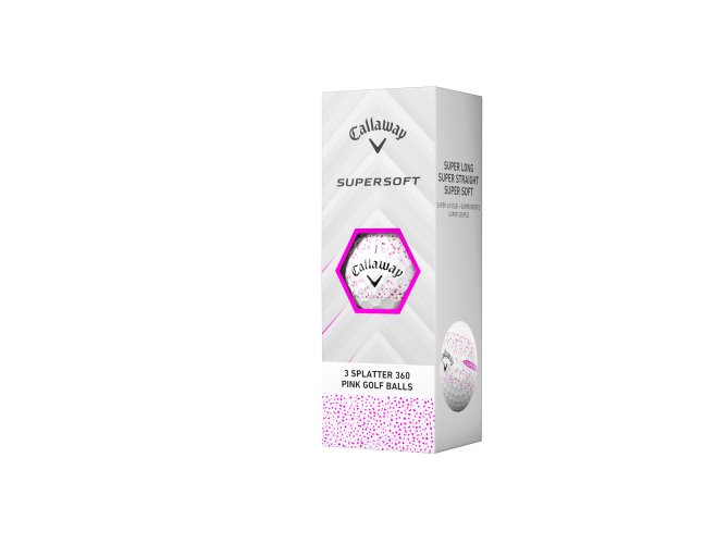 Callaway Supersoft 25 Splatter 360 Pink golfové míče - bílé 3 ks