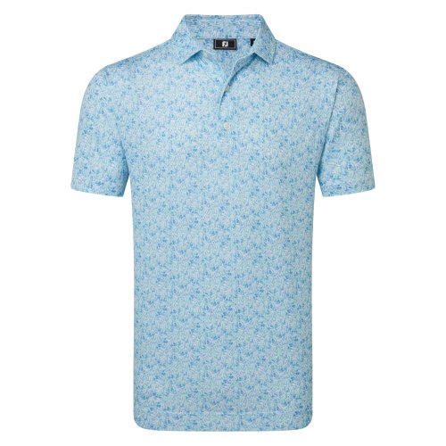 FootJoy Meadown Print Lisle pánské triko, světle modré