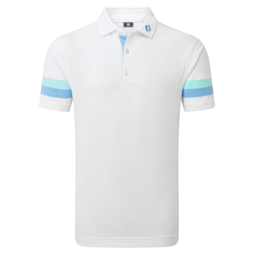 FootJoy Sleeve Stripe pánské triko, bílé/modré