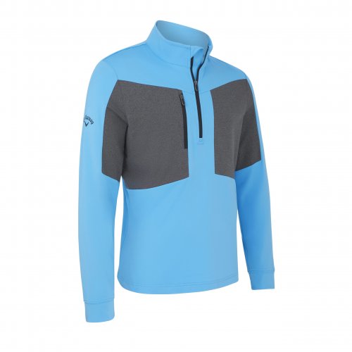 Callaway Aquapel 1/2 Zip Mixed Media pánská golfová mikina, modrá/šedá DOPRODEJ